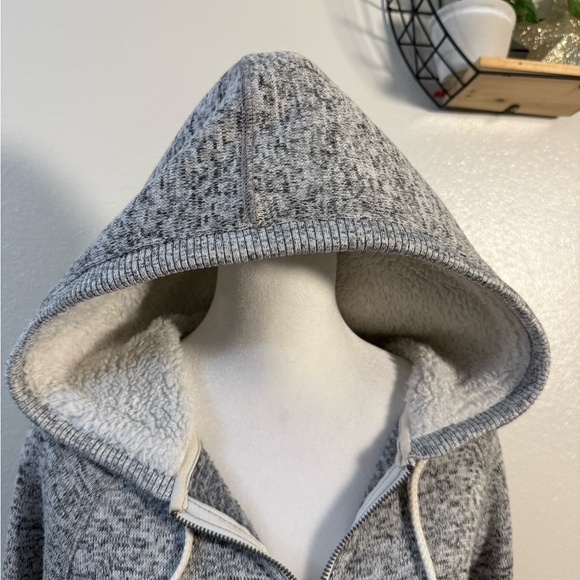 Y2K American eagle grey fur lined hoodie - Picture 4 of 6